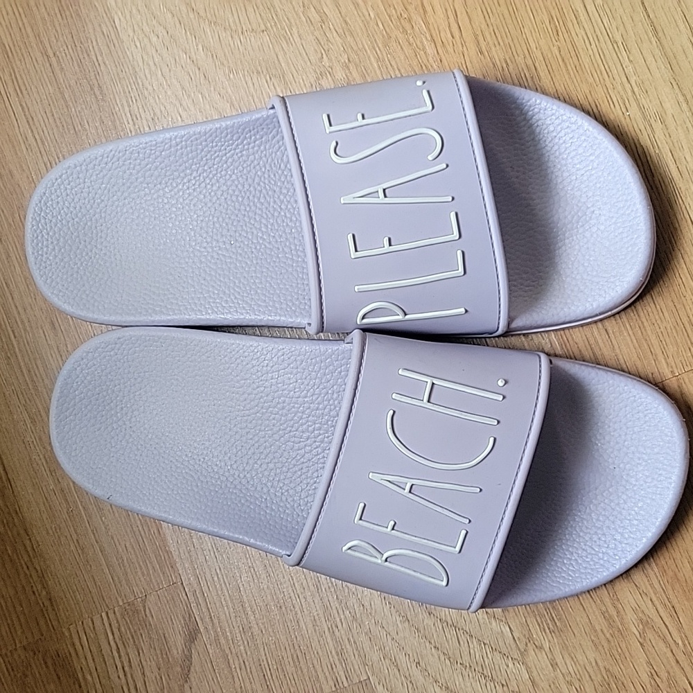 Rae Dunn Women's Beach Please Slip On Casual Slide Sandals size 8